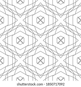 Vector seamless pattern. Modern stylish texture with monochrome color. Repeating geometric grid. Simple sacred geometry design.