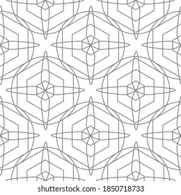 Vector seamless pattern. Modern stylish texture with monochrome color. Repeating geometric grid. Simple sacred geometry design.
