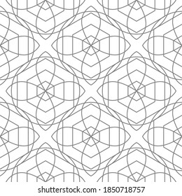 Vector seamless pattern. Modern stylish texture with monochrome color. Repeating geometric grid. Simple sacred geometry design.
