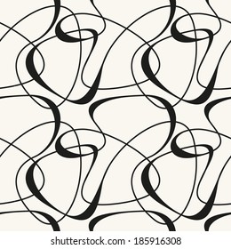 Vector seamless pattern. Modern stylish texture. Repeating abstract background with tangled line