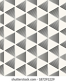 Vector seamless pattern. Modern stylish texture. Repeating geometric tiles. Striped triangles