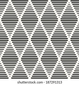 Vector seamless pattern. Modern stylish texture. Geometric ornament with striped rhombuses