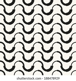 Vector seamless pattern. Modern stylish texture. Repeating geometric tiles. Wavy stripes from quadrants