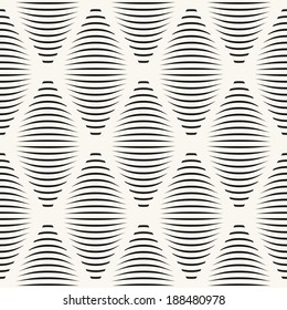 Vector seamless pattern. Modern stylish texture. Geometric ornament with striped rhombuses