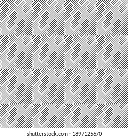 Vector seamless pattern. Modern stylish texture. Regularly repeating geometric ornament with angular and vertical lines. Monochrome, linear abstract background.