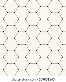 Vector seamless pattern. Modern stylish texture. Repeating geometric background with hexagons. Triangles in nodes