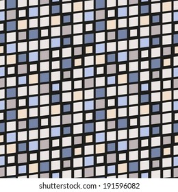 Vector seamless pattern. Modern stylish texture. Repeating geometric tiles. Rotated grid with curved squares
