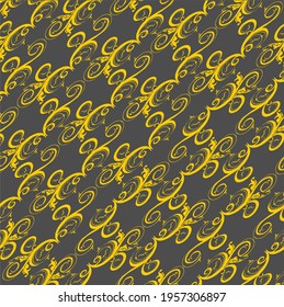 Vector seamless pattern. Modern stylish black and gold abstract texture Repeating. 