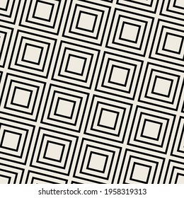 Vector seamless pattern. Modern stylish texture. Repeating geometric tiles with bold linear rotated squares.