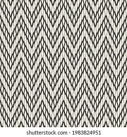 Vector seamless pattern. Modern stylish texture. Repeating geometric tiles with simple dotted line zigzag. Dotted monochrome ornament.