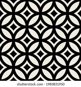 Vector seamless pattern. Modern stylish grid texture. Repeating geometric tiles with circles. Can be used as swatch for illustrator.