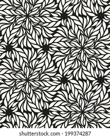 Vector seamless pattern. Modern stylish texture. Repeating floral tiles. Stilized flowers