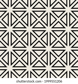 Vector seamless pattern. Modern stylish texture. Repeating geometric tiles with linear outline triangles. Simple minimalistic backdrop.