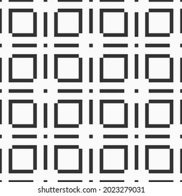 Vector seamless pattern. Modern stylish texture. Repeating geometric tiles with lines squares. Black and white background.