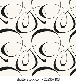 Vector seamless pattern. Modern stylish texture. Repeating abstract background with tangled line