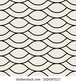 Vector seamless pattern. Modern stylish texture. Repeating geometric tiles. Geometric interlased linear petals.