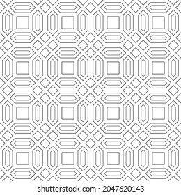Vector seamless pattern. Modern stylish texture. Regularly repeating geometric ornament with angular and vertical lines. Monochrome, linear abstract background.