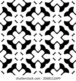 Vector seamless pattern. Modern stylish texture. Composition from regularly repeating geometrical element. Monochrome, simple. Vector illustrations. Black and white pattern.