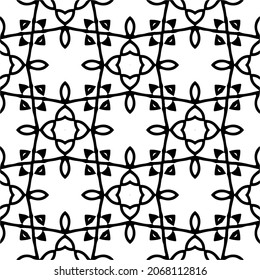 Vector seamless pattern. Modern stylish texture. Composition from regularly repeating geometrical element. Monochrome, simple. Vector illustrations. Black and white pattern.