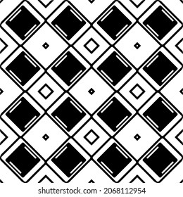 Vector seamless pattern. Modern stylish texture. Composition from regularly repeating geometrical element. Monochrome, simple. Vector illustrations. Black and white pattern.
