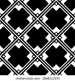 Vector seamless pattern. Modern stylish texture. Composition from regularly repeating geometrical element. Monochrome, simple. Vector illustrations. Black and white pattern.