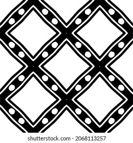Vector seamless pattern. Modern stylish texture. Composition from regularly repeating geometrical element. Monochrome, simple. Vector illustrations. Black and white pattern.