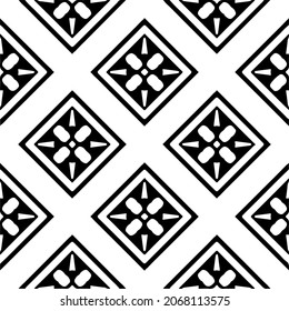 Vector seamless pattern. Modern stylish texture. Composition from regularly repeating geometrical element. Monochrome, simple. Vector illustrations. Black and white pattern.