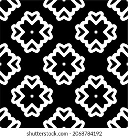 Vector seamless pattern. Modern stylish texture. Composition from regularly repeating geometrical element. Monochrome, simple. Vector illustrations. Black and white pattern.