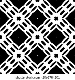 Vector seamless pattern. Modern stylish texture. Composition from regularly repeating geometrical element. Monochrome, simple. Vector illustrations. Black and white pattern.