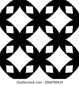 Vector seamless pattern. Modern stylish texture. Composition from regularly repeating geometrical element. Monochrome, simple. Vector illustrations. Black and white pattern.
