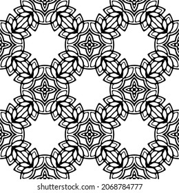 Vector seamless pattern. Modern stylish texture. Composition from regularly repeating geometrical element. Monochrome, simple. Vector illustrations. Black and white pattern.