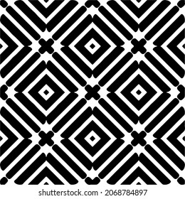 Vector seamless pattern. Modern stylish texture. Composition from regularly repeating geometrical element. Monochrome, simple. Vector illustrations. Black and white pattern.