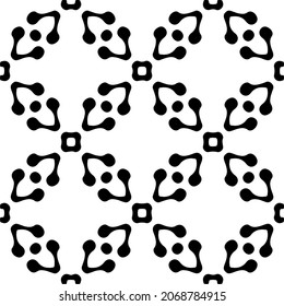 Vector seamless pattern. Modern stylish texture. Composition from regularly repeating geometrical element. Monochrome, simple. Vector illustrations. Black and white pattern.