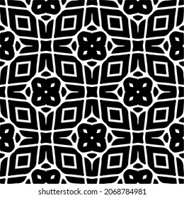 Vector seamless pattern. Modern stylish texture. Composition from regularly repeating geometrical element. Monochrome, simple. Vector illustrations. Black and white pattern.