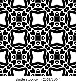 Vector seamless pattern. Modern stylish texture. Composition from regularly repeating geometrical element. Monochrome, simple. Vector illustrations. Black and white pattern.
