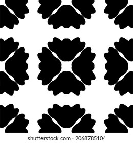 Vector seamless pattern. Modern stylish texture. Composition from regularly repeating geometrical element. Monochrome, simple. Vector illustrations. Black and white pattern.