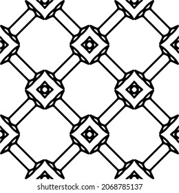 Vector seamless pattern. Modern stylish texture. Composition from regularly repeating geometrical element. Monochrome, simple. Vector illustrations. Black and white pattern.