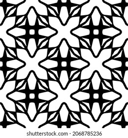 Vector seamless pattern. Modern stylish texture. Composition from regularly repeating geometrical element. Monochrome, simple. Vector illustrations. Black and white pattern.