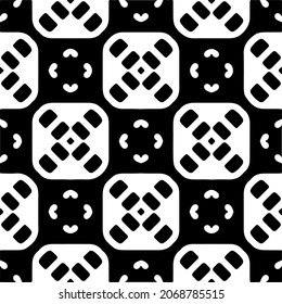 Vector seamless pattern. Modern stylish texture. Composition from regularly repeating geometrical element. Monochrome, simple. Vector illustrations. Black and white pattern.