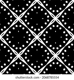 Vector seamless pattern. Modern stylish texture. Composition from regularly repeating geometrical element. Monochrome, simple. Vector illustrations. Black and white pattern.