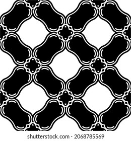 Vector seamless pattern. Modern stylish texture. Composition from regularly repeating geometrical element. Monochrome, simple. Vector illustrations. Black and white pattern.