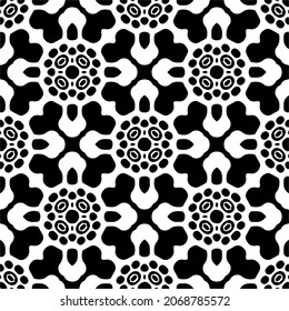 Vector seamless pattern. Modern stylish texture. Composition from regularly repeating geometrical element. Monochrome, simple. Vector illustrations. Black and white pattern.