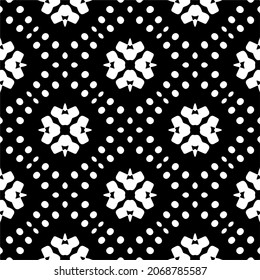 Vector seamless pattern. Modern stylish texture. Composition from regularly repeating geometrical element. Monochrome, simple. Vector illustrations. Black and white pattern.