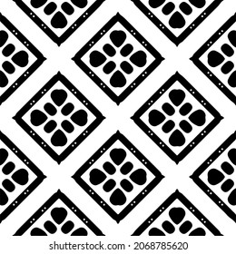 Vector seamless pattern. Modern stylish texture. Composition from regularly repeating geometrical element. Monochrome, simple. Vector illustrations. Black and white pattern.