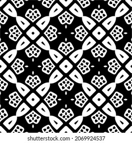 Vector seamless pattern. Modern stylish texture. Composition from regularly repeating geometrical element. Monochrome, simple. Vector illustrations. Black and white pattern.