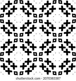 Vector seamless pattern. Modern stylish texture. Composition from regularly repeating geometrical element. Monochrome, simple. Vector illustrations. Black and white pattern.