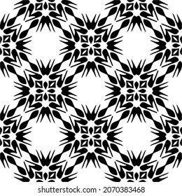 Vector seamless pattern. Modern stylish texture. Composition from regularly repeating geometrical element. Monochrome, simple. Vector illustrations. Black and white pattern.