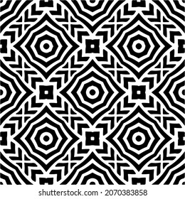 Vector seamless pattern. Modern stylish texture. Composition from regularly repeating geometrical element. Monochrome, simple. Vector illustrations. Black and white pattern.