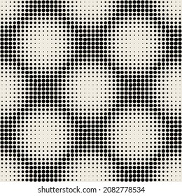 Vector seamless pattern. Modern stylish texture. Repeating geometric tiles with dotted rhombuses. Creative diamond halftone.