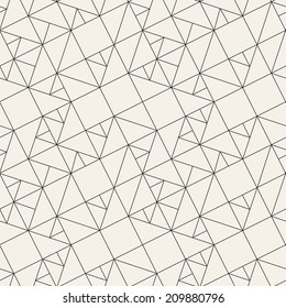 Vector seamless pattern. Modern stylish texture. Repeating geometric tiles. Rotated grid with squares and triangles